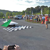 Team PrISUm takes the green flag for the American Solar Challenge.