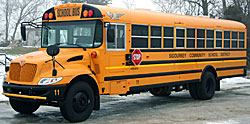 The Sigourney school district's hybrid bus.