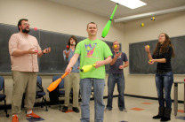 Students learn to juggle in math class