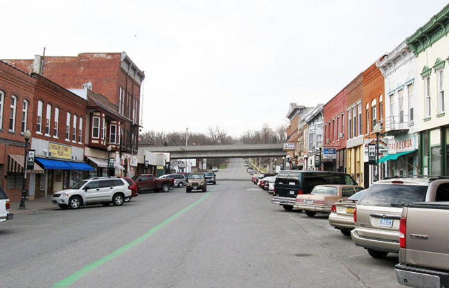 Business district in Columbus Junction