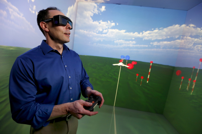 Eliot Winer in Iowa State's C6 virtual reality lab
