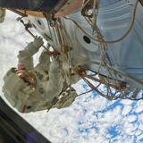 Clayton Anderson during a 2007 space walk at the International Space Station.