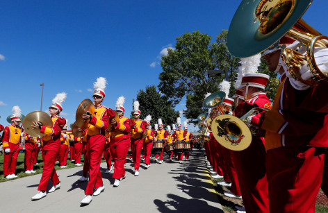 Cyclone Marching Band entering the stadium