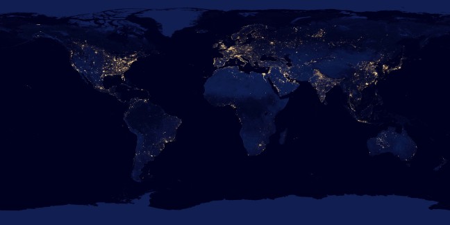 NASA image of cities across the globe lit up at night