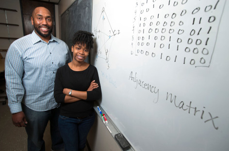 Michael Young and Shanise Walker in classroom