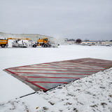 Two slabs of heated pavements at the Des Moines International Airport