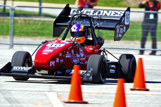 Iowa State's Formula SAE team in racing action at Formula North