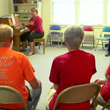 Clients singing in Parkinson's music therapy class