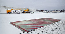 Segments of heated pavement at Des Moines airport