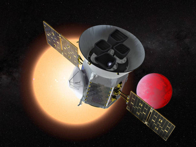 A NASA illustration of TESS in space