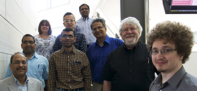 Balaji Narasimhan and other members of the diverse team studying nanovaccines for pancreatic cancer.