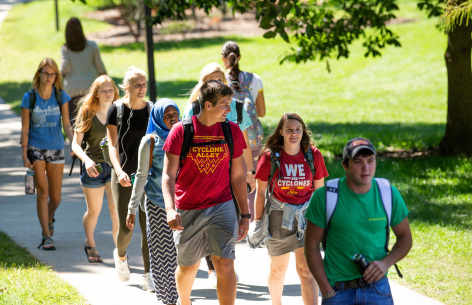 students walking on central campus