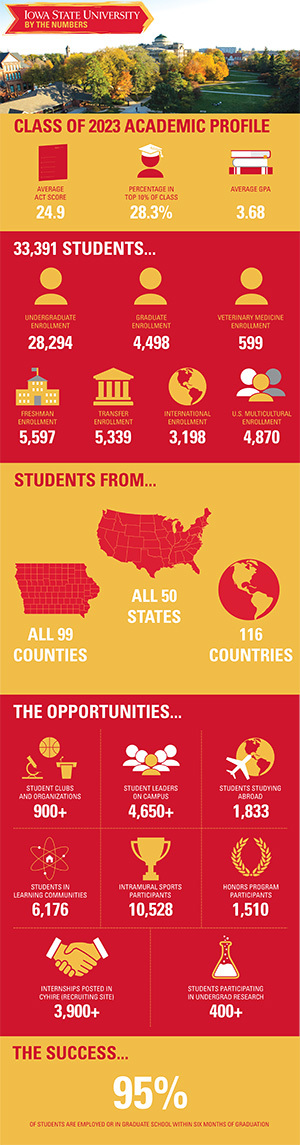 Graphic with breakout numbers about student body