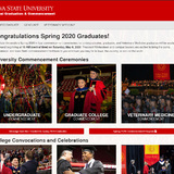Screenshot of virtual commencement page