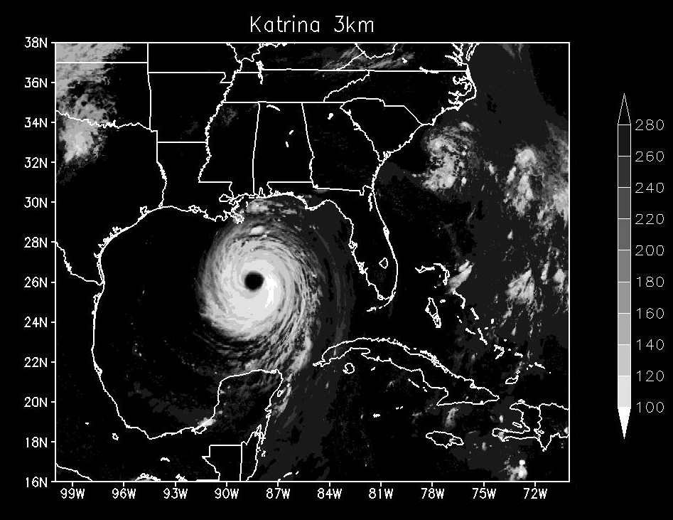 Climate model simulation of Hurricane Katrina