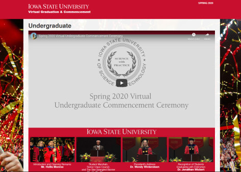 Screenshot of spring commencement virtual ceremony