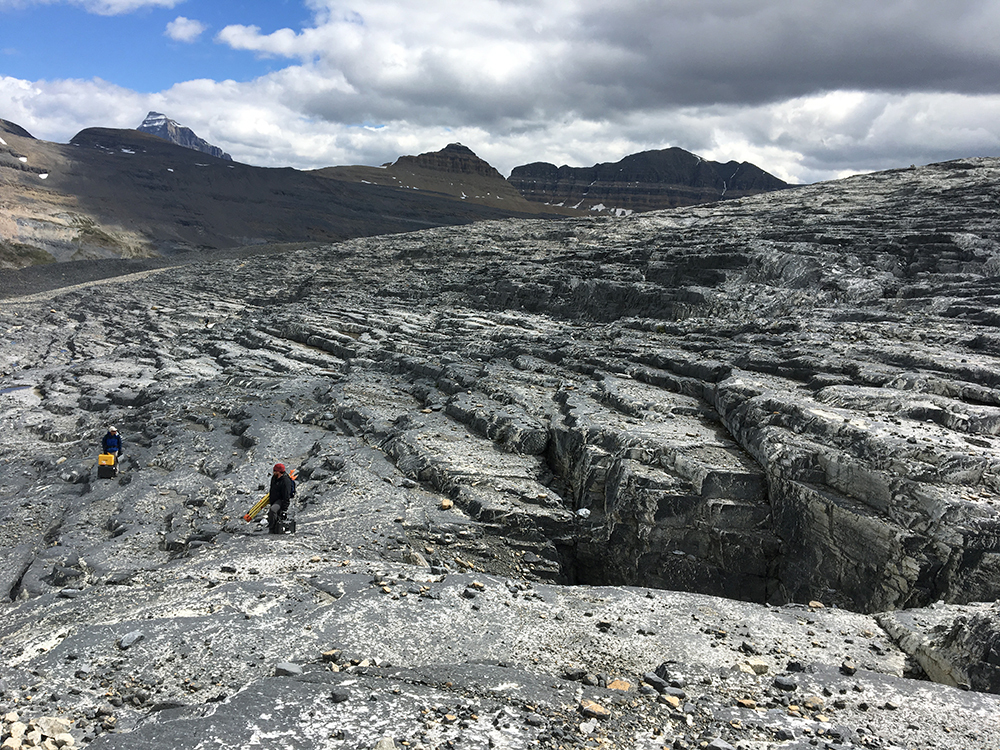Researchers at Castleguard Glacier in the Canadian Rockies.