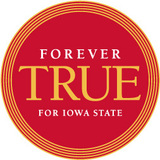 Red circle logo with the words Forever True for Iowa State