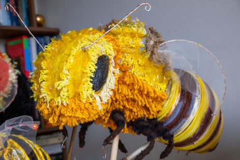 A honeybee puppet created for the Iowa Insect Pageant