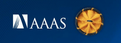 The AAAS logo and the rosette pin awarded to AAAS Fellows.