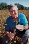 Walt Fehr in a soybean field