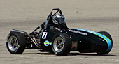 Iowa State's Formula SAE race car on the track