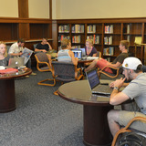 ISU students on laptops