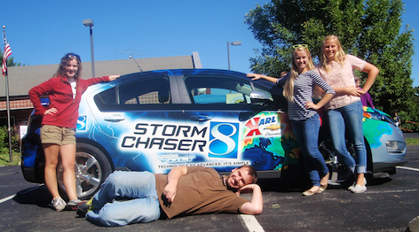 AMS students with KCCI car
