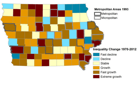Iowa income inequality map