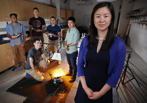 Ran Dai and her research group in her Howe Hall lab.