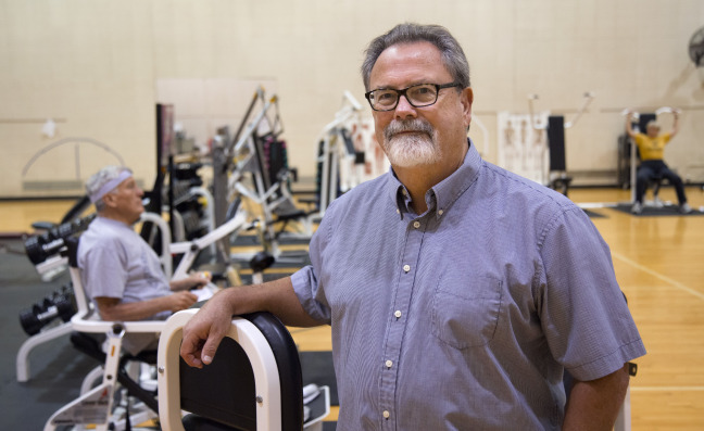 Rick Sharp portrait in gym