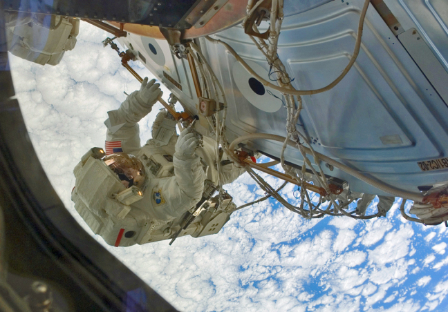 Clayton Anderson during a 2007 space walk at the International Space Station.