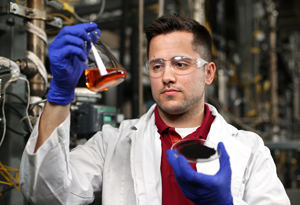 The products of the Iowa State-Chevron pilot plant are studied and characterized