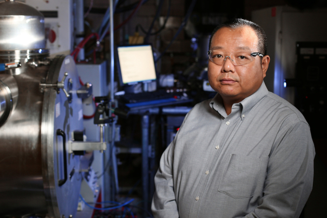 Jun Cui in his metals development lab.