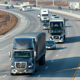 Semi trucks and highway traffic