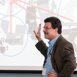 James McCalley describes his grid research during a project meeting.