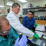Biotech researchers in lab