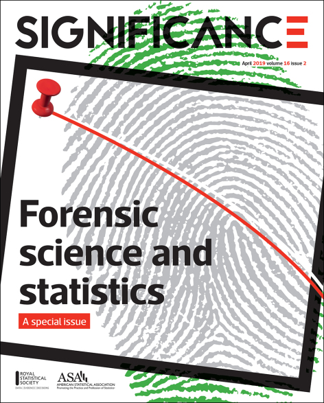 The April cover of Significance magazine, a special issue devoted to forensics science