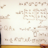 Alex Stoytchev and Vladimir Sukhoy with some of their equations and matrices.