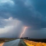 Thunderstorm above a rural landscape