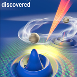 This illustration shows light-controlled Higgs modes in a superconductor.