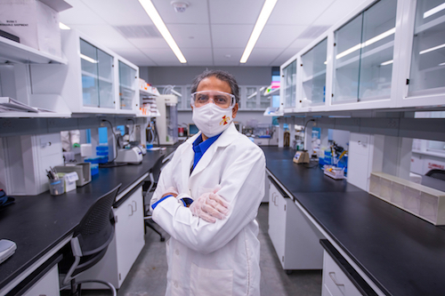 Balaji Narasimhan in a Nanovaccine Institute laboratory on the Iowa State campus.