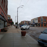A street in Corning, Iowa, along which stand several local businesses