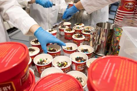Cups of special ice cream flavor created for Ames Lab 75th anniversary