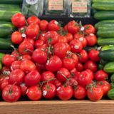 Tomatoes in a grocery store in Ames, IA, June 2022.