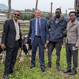 Curt Youngs and others on dairy farm in Ethiopia